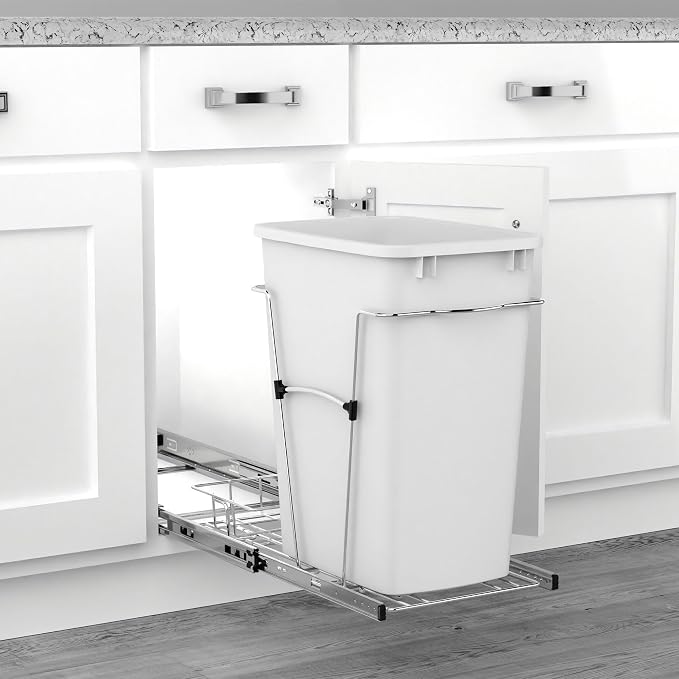 Rev-A-Shelf Pullout Trash Can for Kitchen Cabinets 35 Quart Garbage Waste - Image 8