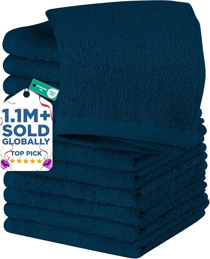DAN RIVER 12 Pack Wash Cloths for Showering by DanRiver
