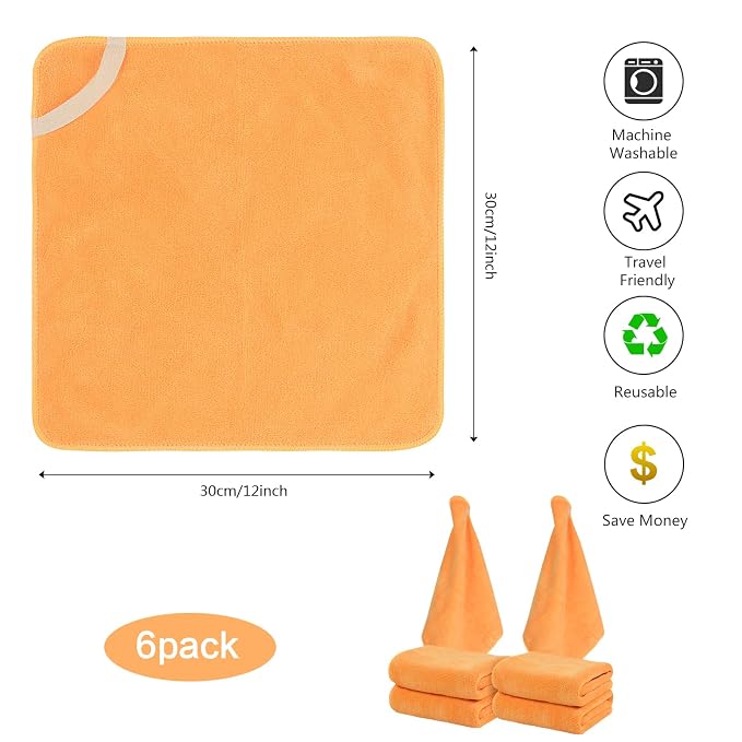 SINLAND Microfiber Facial Cloths Fast Drying Washcloth 12inch x 12inch - Image 2