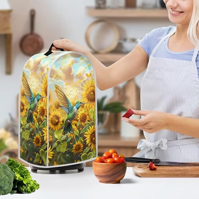 Hummingbird Kitchen Blender Dust Cover Coffee Maker Appliance Covers Sunflower Print Bread Maker Toaster Protector Washable Home Appliance Organizer Accessories