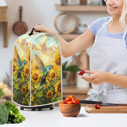 Hummingbird Kitchen Blender Dust Cover Coffee Maker Appliance Covers Sunflower Print Bread Maker Toaster Protector Washable Home Appliance Organizer Accessories