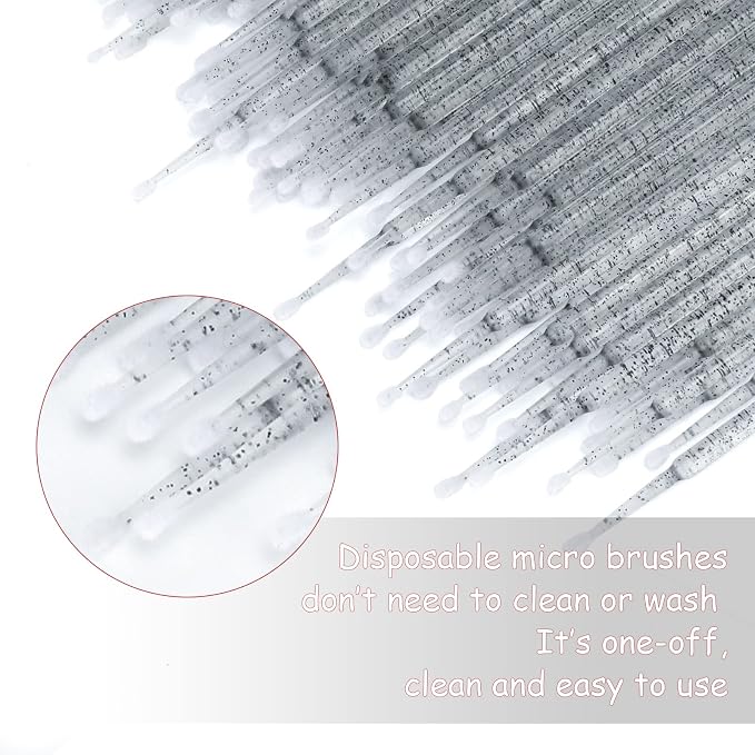 G2PLUS 500PCS Cotton Swabs, Crystal Black Disposable Micro Applicators Brush - Image 4