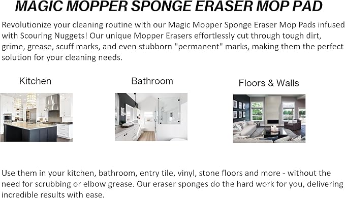 4.5" x 10" Heavy Duty Mop Floor Cleaning Eraser Pads Infused - Image 6