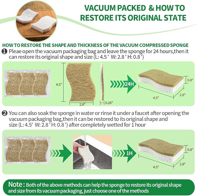 Sponges Kitchen Natural Dish Sponge Plant-Based Biodegradable Compostable - Image 7