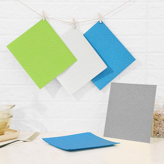 Homaxy Swedish Dishcloths for Kitchen, 6 Pack Reusable and Washable Cellulose - Image 8