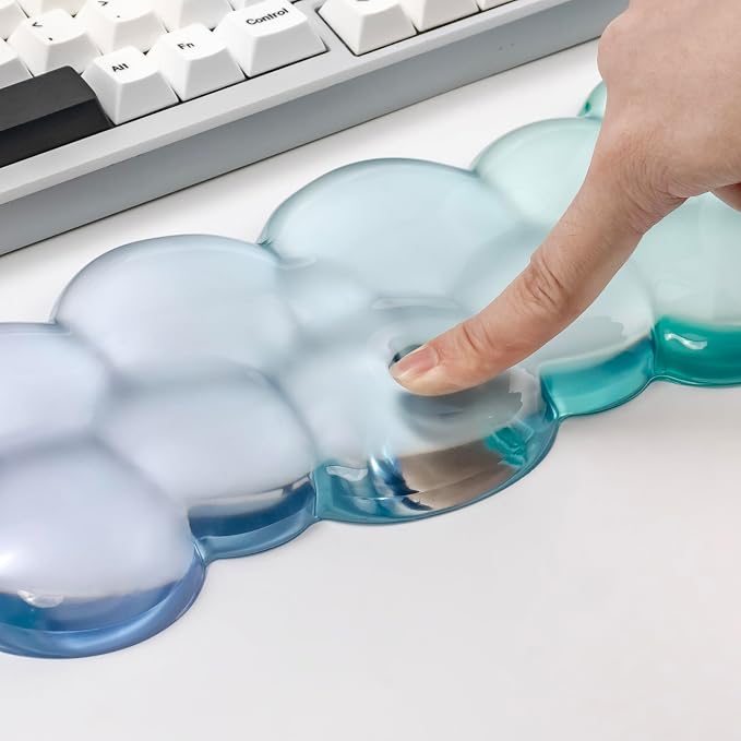 Gel Keyboard and Mouse Wrist Rest Set – Clear Cloud Wrist Rest - Image 6