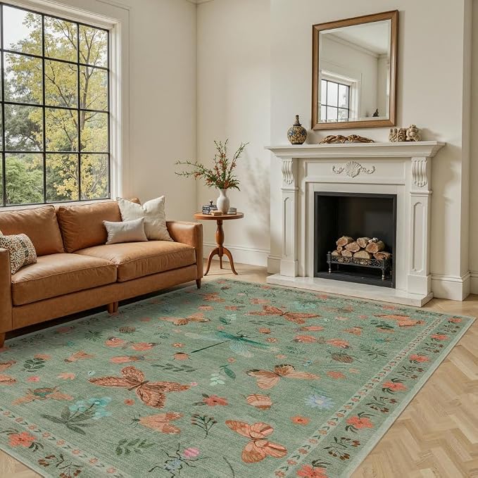 5x7 Washable Area Rugs for Bedroom & Living Room by Rugxara