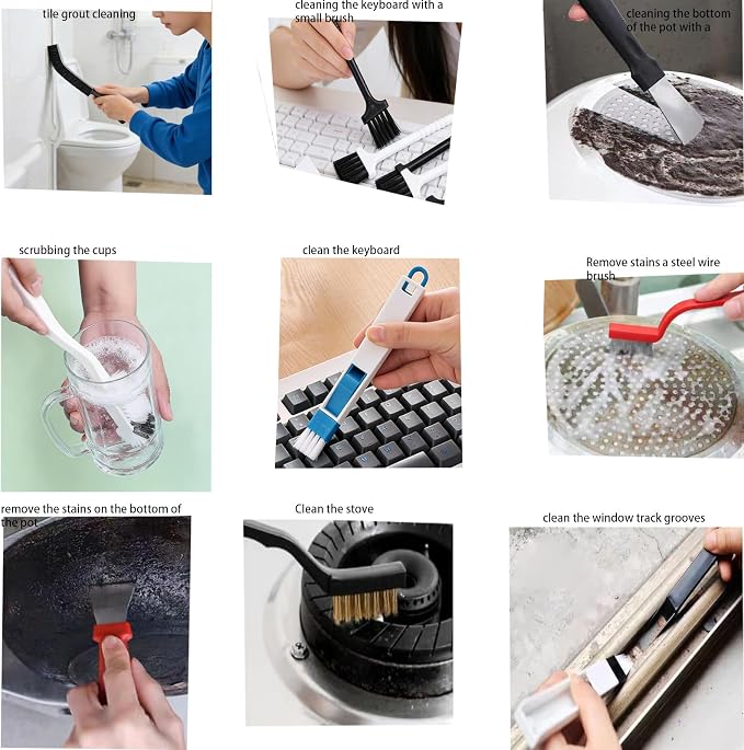 16 Pcs Crevice Cleaning Brush Set Multifunctional Hard Bristle Gap Cleaning - Image 6