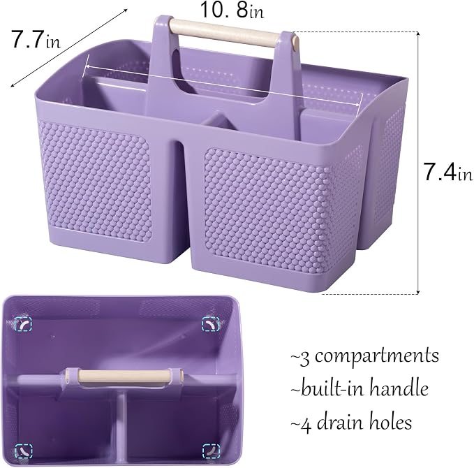 rejomiik Portable Shower Caddy Basket Plastic Cleaning Caddy Organizer Storage - Image 3
