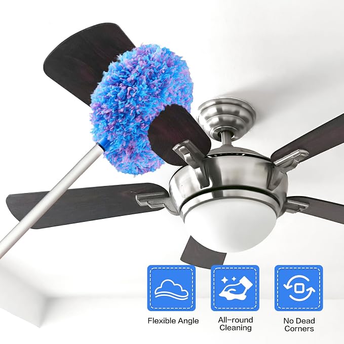 Ceiling Fan Cleaner Duster Reusable Microfiber Ceiling Fan Blade Cleaner - Image 2