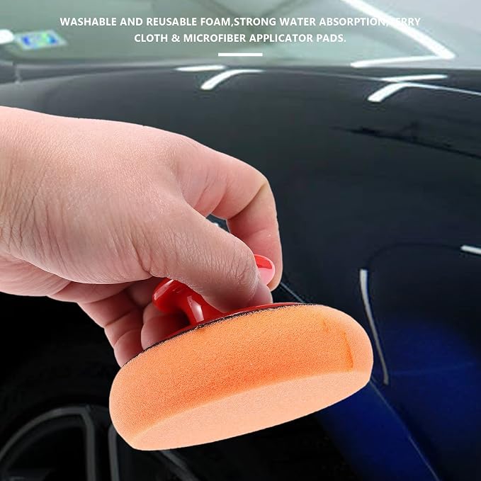 6Pcs/Set Car Wax Wash Polish Pad Sponge Cleaning Foam Kit Microfiber Applicator - Image 4