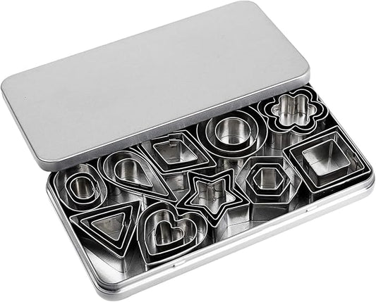 Mini Cookie Cutter Set, 30 Tiny Stainless Steel Cookie Stamps of Rectangle by GELIFATLE