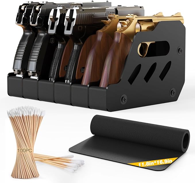 MoKo Pistol Rack for Gun Safe, Gun Rack Fits Most Handguns, Scratch Resistance by MoKo