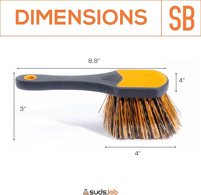 Suds Lab Wheel Spoke Brush Rubberized Handle Soft Bristle Car Detailing Wheel - Image 7