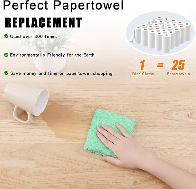 Homaxy 12 Pack Kitchen Dish Cloths, Super Soft and Absorbent Coral Velvet Dish - Image 8