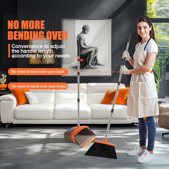 Broom and Dustpan Set, Upgraded Large Broom - Image 5