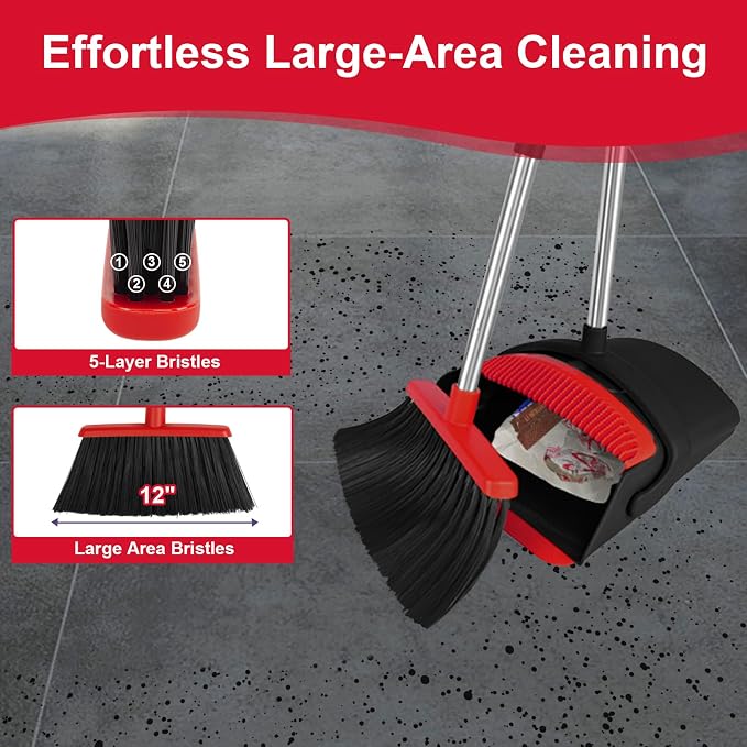 Broom with Dustpan Combo Set and Silicone Air Broom Kit - Image 6