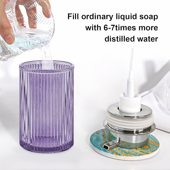 Foaming Soap Dispenser, 11 Oz Thick Glass Foam Hand Soap Dispenser, Refillable - Image 5