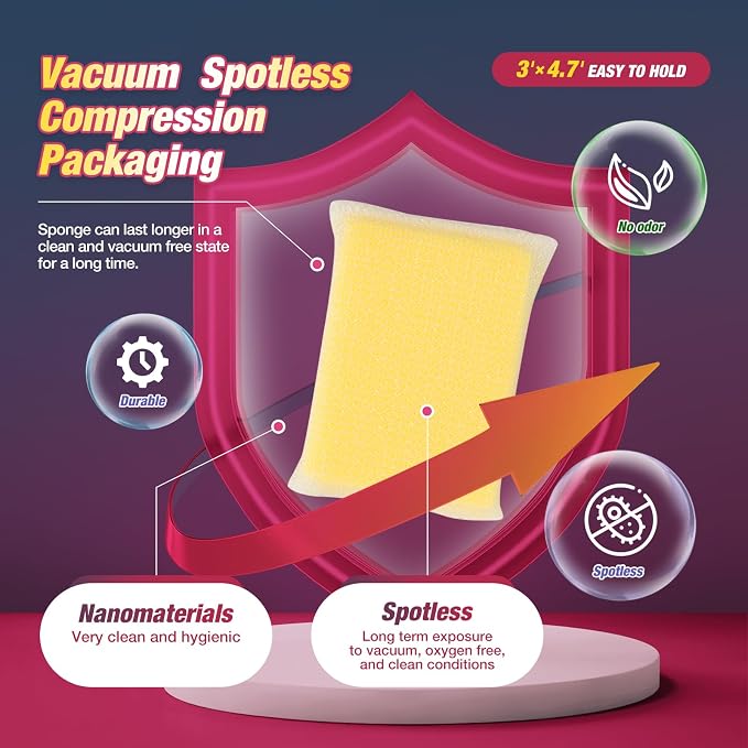 16 Pads Kitchen Sponges All-Purpose Non Scratch Dish Sponge，Multipurpose Used - Image 3