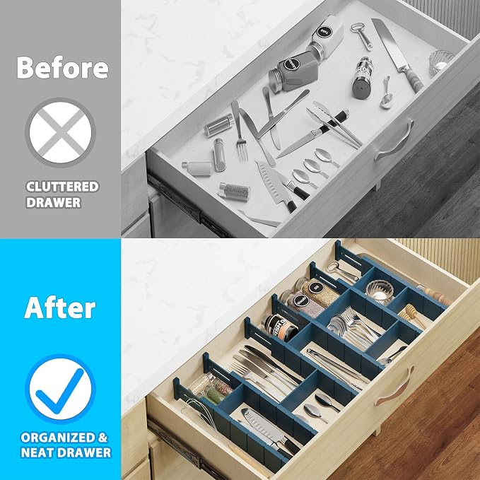 6 Pack Bamboo Drawer Dividers - Image 2
