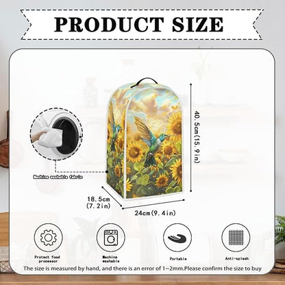 Hummingbird Kitchen Blender Dust Cover Coffee Maker Appliance Covers Sunflower Print Bread Maker Toaster Protector Washable Home Appliance Organizer Accessories
