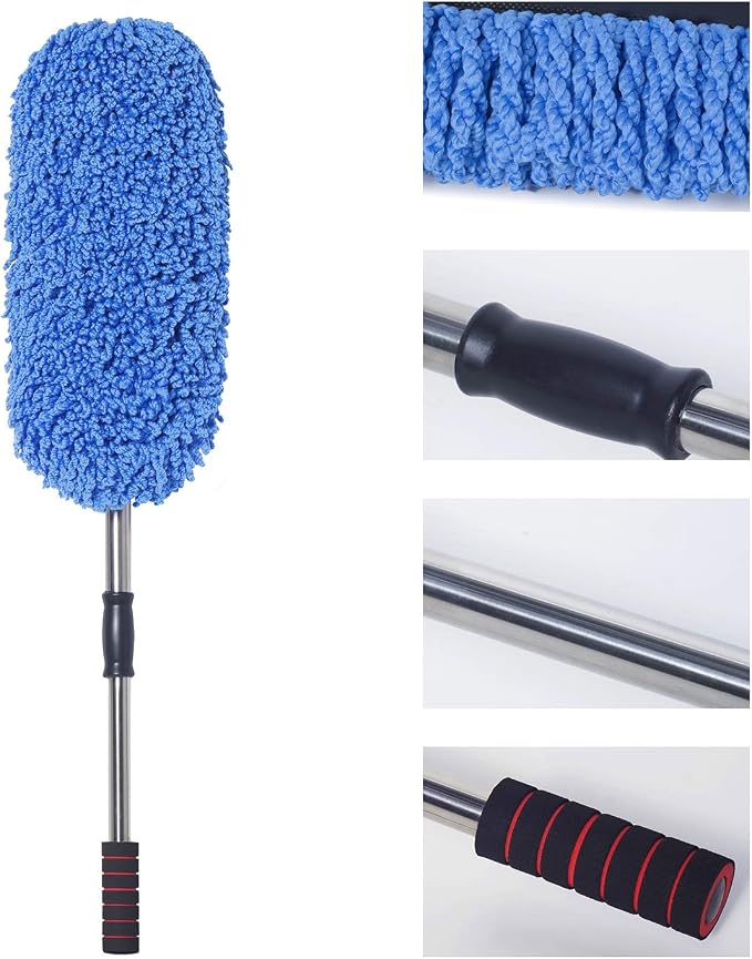 Microfiber Car Duster Exterior Scratch Free, Extendable Handle Interior - Image 7