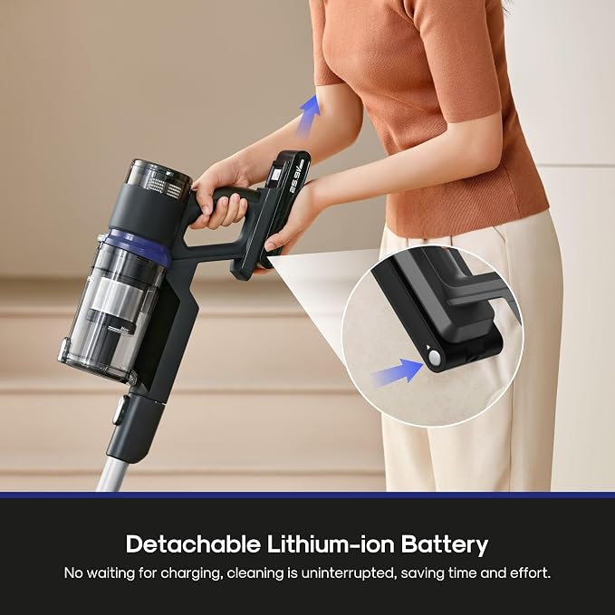 Eureka Cordless Vacuum Cleaner, Anti-Tangle Brushroll, Rechargeable Stick Vacuum - Image 6