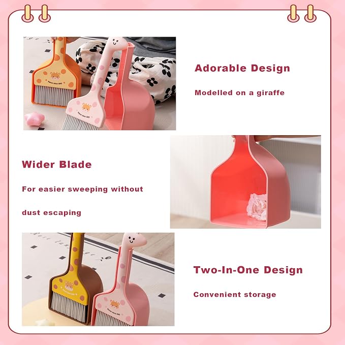 Small Broom with Dustpan Combo Set Cartoon Mini Broom and Dustpan Set Cute - Image 6