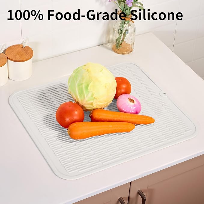 ZLR Silicone Dish Drying Mat for Kitchen Counter, Eco-Friendly Fast Dry Dish Mat - Image 9