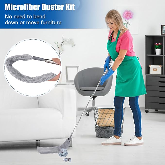 9PCS Dusters for Cleaning, Extendable Microfiber Duster - Image 6