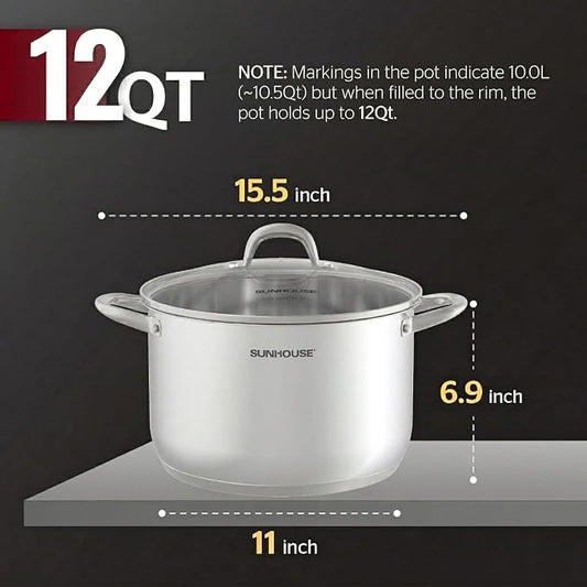 SUNHOUSE Stainless Steel Stock Pot - Image 2