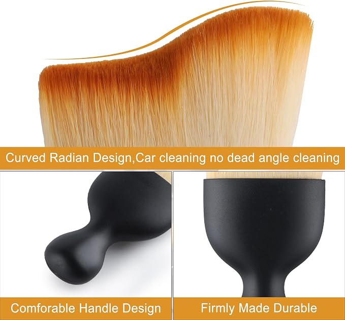 GaRhomxy Car Detailing Brushes, Car Interior Dust Sweeping Soft Brush, Soft - Image 3