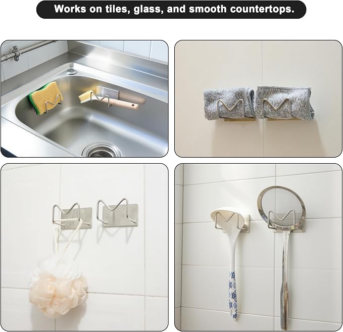 2-Pack Stainless Steel Sponge Holder, Kitchen Sink Caddy Organizer, SUS304 - Image 7