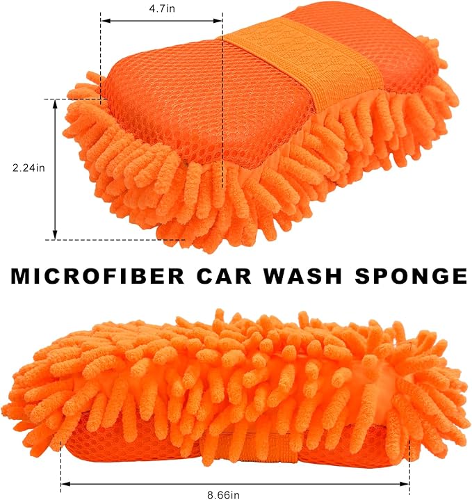 Microfiber Car Wash Sponge, Scratch-Free Vehicle Washing Mitt - Image 2