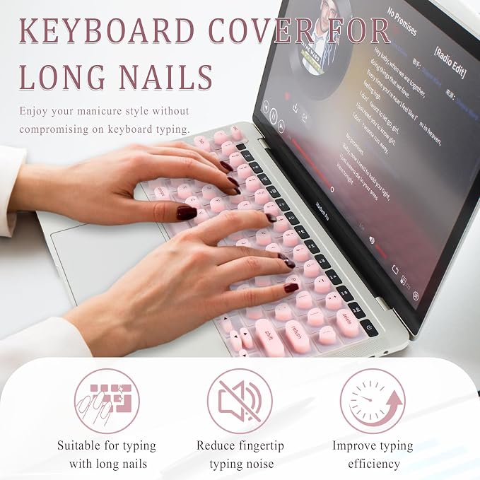 Keyboard Cover for Long Nails, Acrylic Gel Nails - Image 3