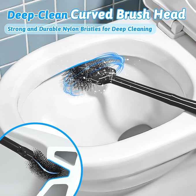 Sellemer Toilet Brush and Plunger Set, Curved Design Head - Image 2