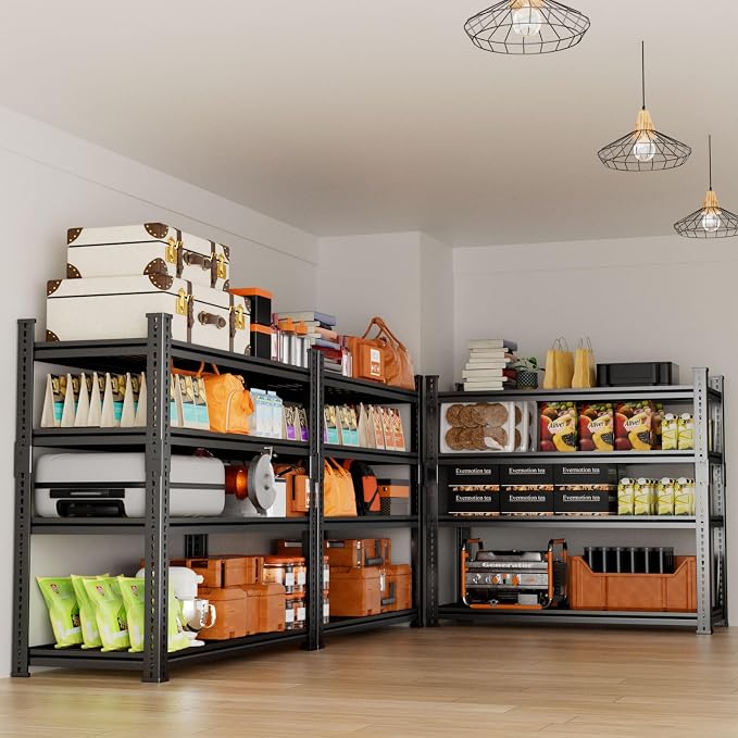 Storage Shelves Heavy Duty 4 PCS, 4-tier Adjustable Metal Industrial Utility - Image 5