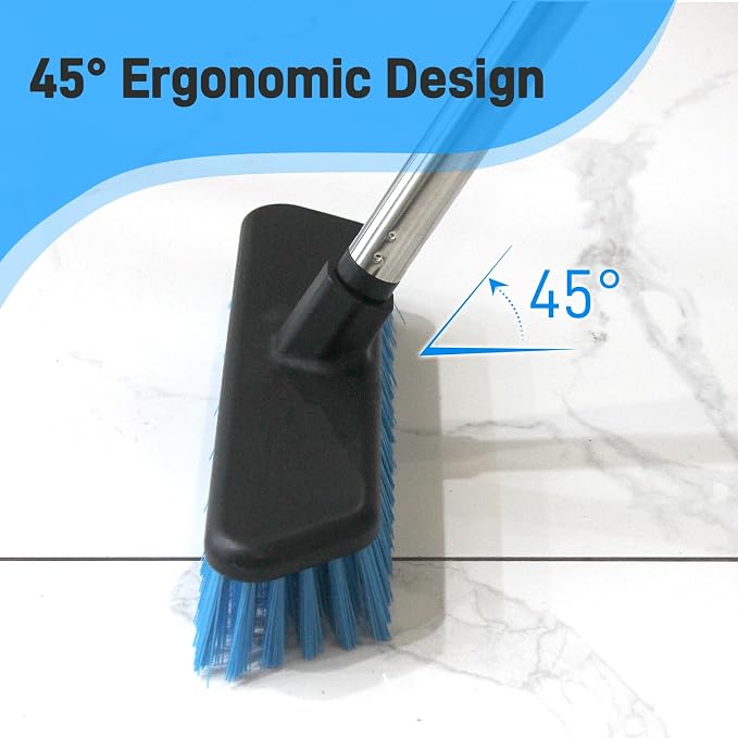 Deck Brush with Retractable Long Handled Floor, Floor Scrub Brushes, Heavy-Duty - Image 2