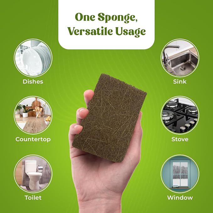 12 Pack Natural Kitchen Sponges - Image 3