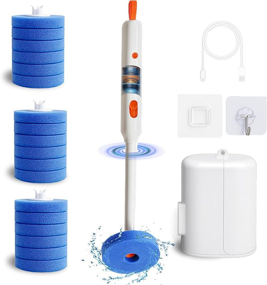 Electric Toilet Brush and Holder Set, 2025 New 4-in-1 Disposable Scrub Kit by OceanBreezy