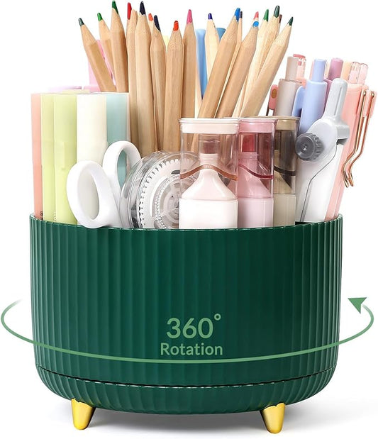 SKYDUE 360 Degree Rotating Desk Organizer, Dual-Purpose Pencil Pen Holder by SKYDUE