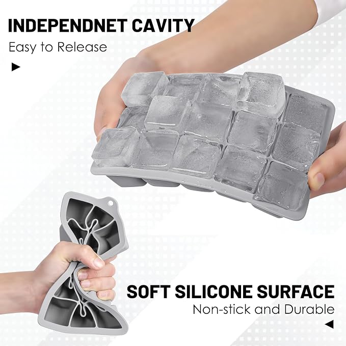 Silicone Ice Cube Trays 3Packs, Easy Release Ice Cube Molds - Image 5