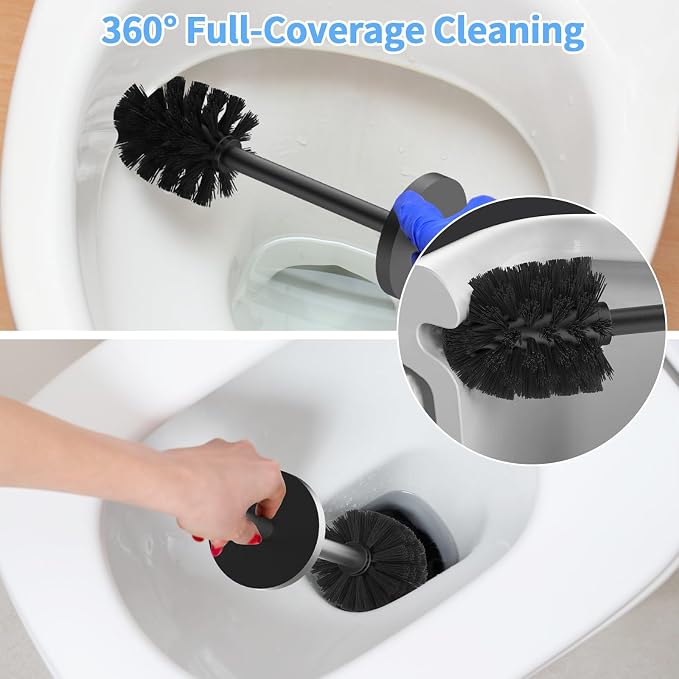 Stainless Steel Toilet Brush and Holder Set Wall Mount Heavy Duty Toilet Bowl - Image 3