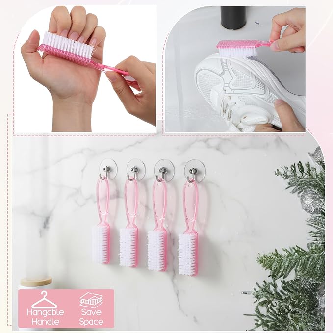 60 Pcs Nail Scrubber Brushes Bulk Handle Grip Manicure Brushes - Image 6