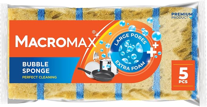 Macromax Bubble Sponge – Heavy Duty Scrub Sponge by Macromax