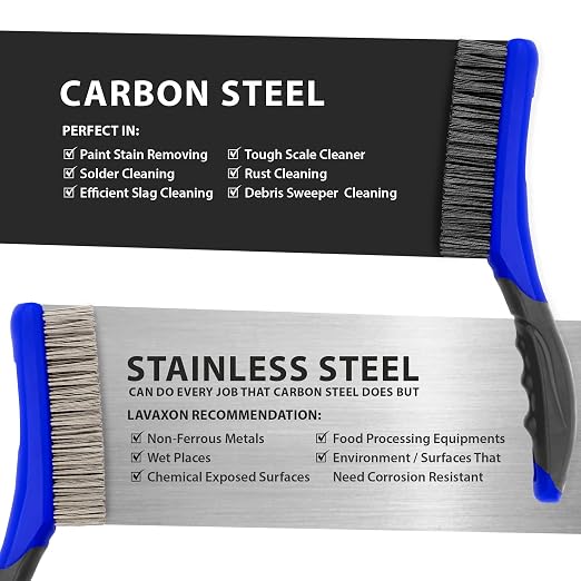 Wire Brush Set-Heavy Duty Stainless & Carbon Steel Bristles - Image 3