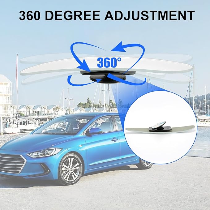 LivTee Long Blind Spot Mirror, Strip HD Glass Frameless Convex Rear View - Image 3