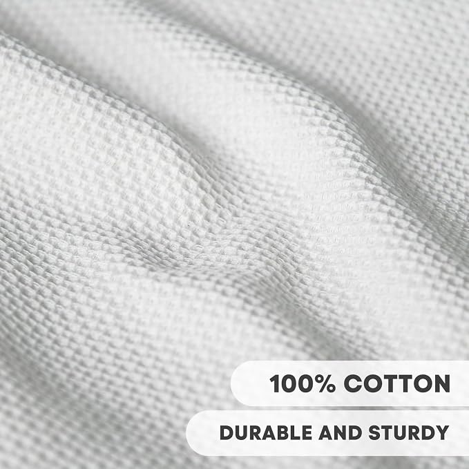Artoid Mode 100% Cotton White Light Dark Grey Waffle Weave Kitchen Dish Cloths - Image 2