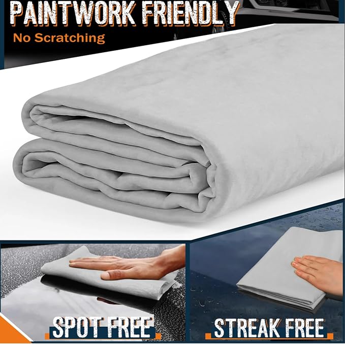 Premium Absorbent Car Drying Towel 2 Pack 26/''x17/'' Super Soft Shammy Towel - Image 2