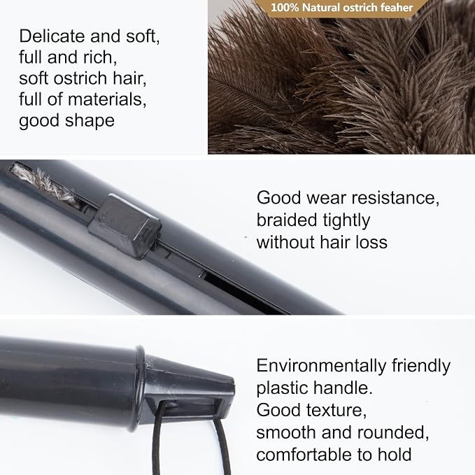Aldwin Ostrich Feather Duster Retractable 2 Pack, 16 inch Genuine Fluffy - Image 4